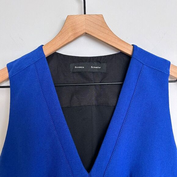 Proenza Schouler Cobalt Blue Mid-Length V-Neck Dress - Picture 5 of 13